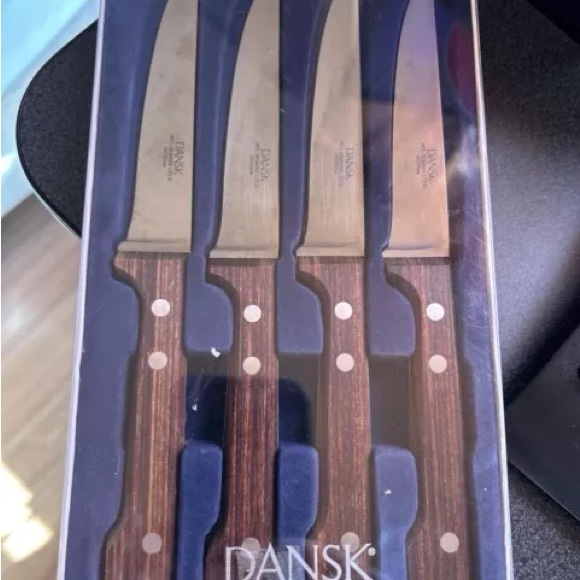 DANSK Master Series Classic Steak Knife Set Lot Of 4 Knives Wood Handle - Picture 6 of 6